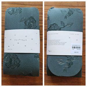 Anthropologie Green Floral Tights - M/L
